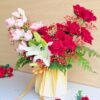 Luxury rose and lily vase arrangement for online flower delivery in Bangalore