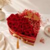 Heart shaped red rose arrangement for same day flower delivery in Bangalore, luxury romantic flowers by FreshKnots