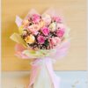 Pastel rose valentine bouquet with same day flower delivery in Bangalore