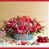 Roses flower basket with red and pink roses for Valentine’s Day delivery in Bangalore