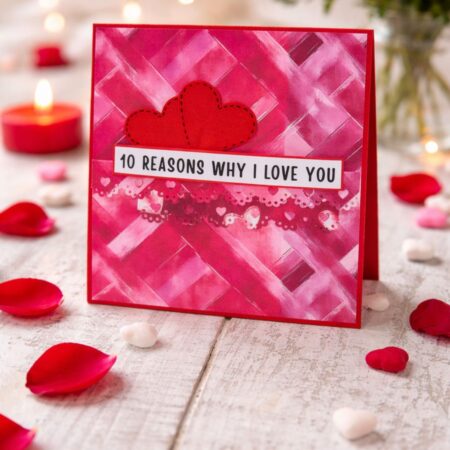 Handmade 10 reasons I love you card romantic gift for couples and special occasions