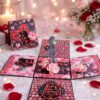 Handmade Valentine explosion box gift with romantic pop-up design for premium gifting in Bangalore