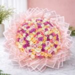Luxury Valentine bouquet of 150 pastel roses with same day delivery in Bangalore