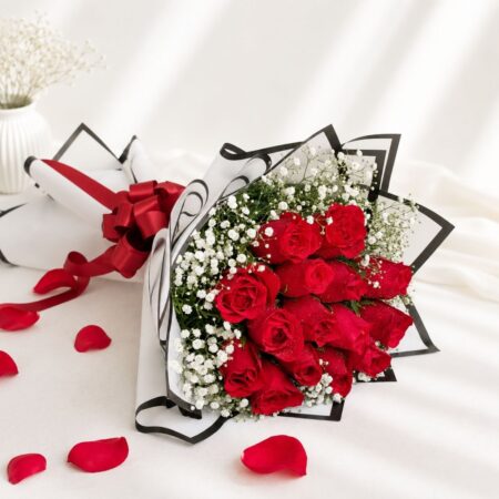 Elegant pastel rose bouquet with premium wrapping and soft romantic blooms for luxury flower delivery in Bangalore.