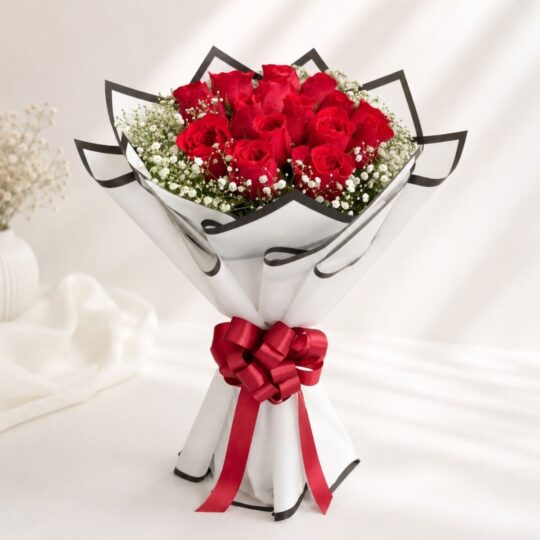 Elegant pastel rose bouquet with premium wrapping and soft romantic blooms for luxury flower delivery in Bangalore.