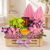 Hamper online delivery Bangalore with chocolates and candle premium floral hamper FreshKnots