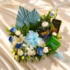 Luxury cake and flower hamper with fresh flowers and gourmet treats for premium gifting in Bangalore.