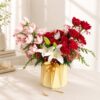 Luxury rose and lily vase arrangement for online flower delivery in Bangalore