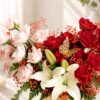 Luxury rose and lily vase arrangement for online flower delivery in Bangalore