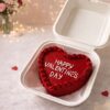 Heart shaped red Valentine bento cake for Valentine gifting in Bangalore