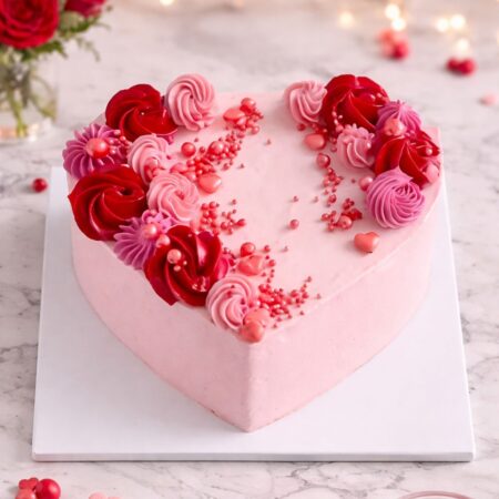 Valentine love you cake with heart design for romantic gifting in Bangalore