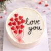 Valentine love you cake with heart design for romantic gifting in Bangalore