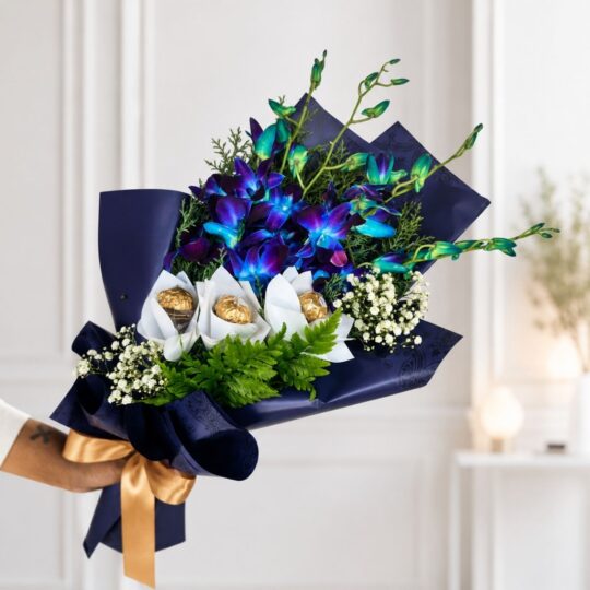 Bouquet of Orchid and chocolate.