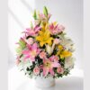 Premium fresh flower arrangement with exotic Lilies in floral box for same day flower delivery in Bangalore