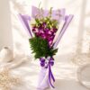 Purple orchid bouquet Bangalore with fresh orchids for same day flower delivery
