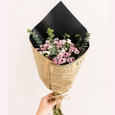 Premium hand-tied fresh flower bouquet with eucalyptus and seasonal blooms for same day flower delivery in Bangalore