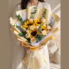 sunflower bouquet online, sunflower bouquet delivery Bangalore, yellow flower bouquet India, sunflower and rose bouquet FreshKnots