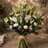 Giverny Claire French garden style bouquet styled setting, Bangalore flower delivery