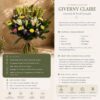 Giverny Claire French garden style bouquet infographic with lilies, tuberoses and eucalyptus, European Collection Bangalore flower delivery