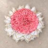 500 Reasons rose bouquet, overhead view with petals, Bangalore