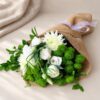 White and green mixed cut flowers bunch, Bangalore delivery