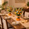 Marigold and tuberose Diwali table vase, dining table pair Bangalore