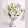 Words Left Unsaid white lily bouquet with note, Bangalore delivery