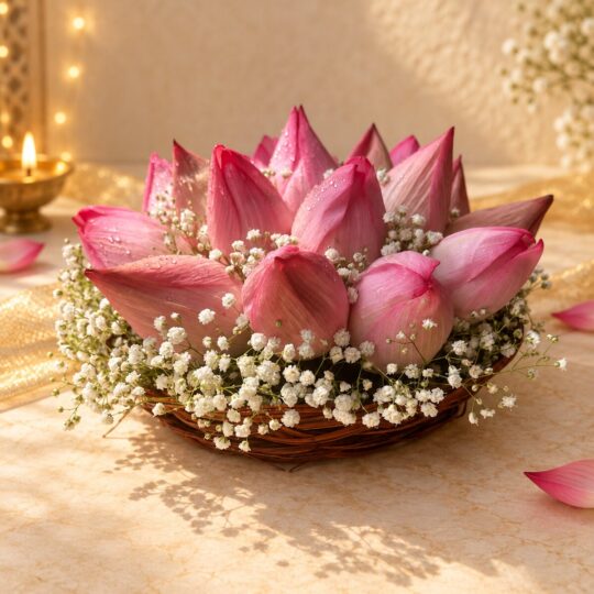 FreshKnots_Pink_Lotus_Diwali_Front_Angle_1200